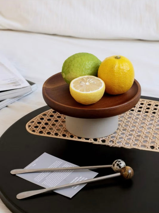 Arborea – Acacia Wood Tray with Ceramic Base