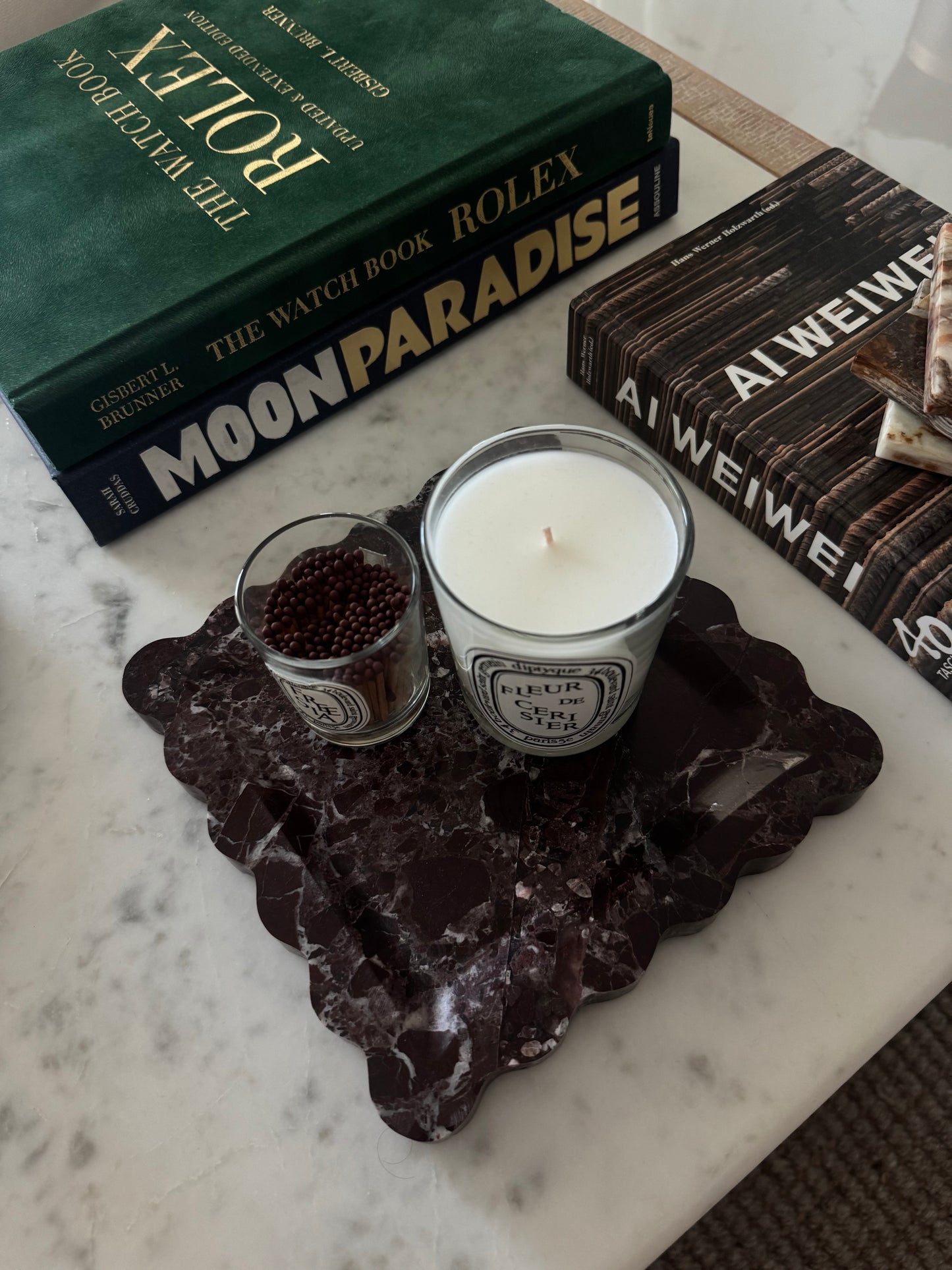 ROSSO SERENO - Marble tray