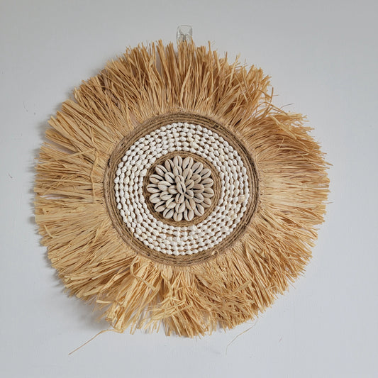 SOLANA - Handcrafted Raffia & Shell Wall Decor